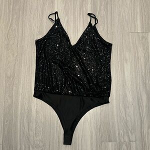 Sincerely Jules Black Sequin bodysuit large